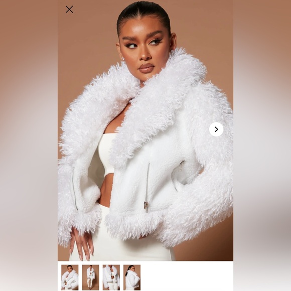 Fashion Nova Jackets & Blazers - NWT Fashion Nova Cream Teddy Jacket fluffy mob wife attire stylish